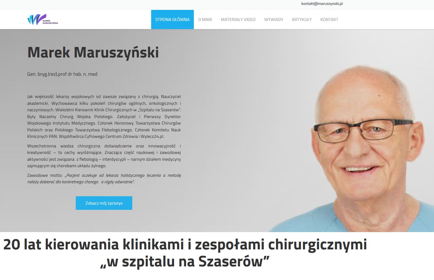 Wdrożenie strony informacyjnej dla chirurga naczyniowego Pana Marka Maruszyńskiego